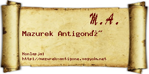 Mazurek Antigoné névjegykártya